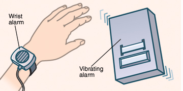 Wrist alarm for bedwetting